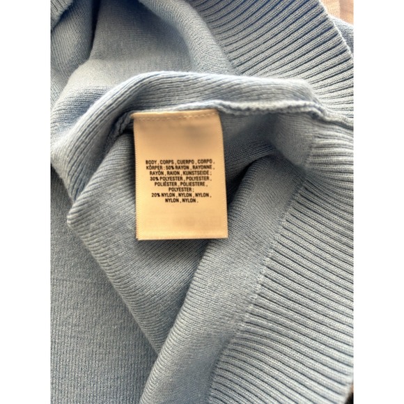 Anthropologie Preppy Polo Sweater Size X-Small Collar Crop Short Sleeve Blue EUC - Picture 5 of 5